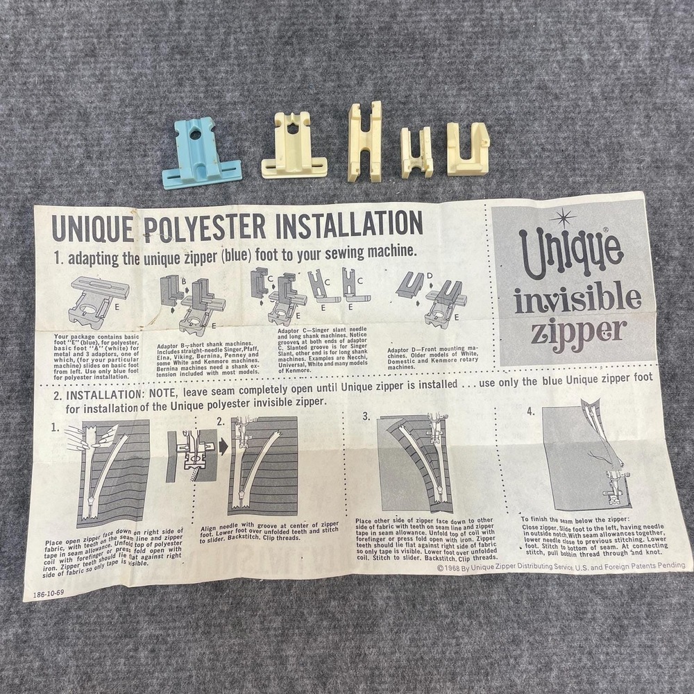 Vintage Sewing Machine Parts & Accessories – Feet, Zipper Adapters, Needles